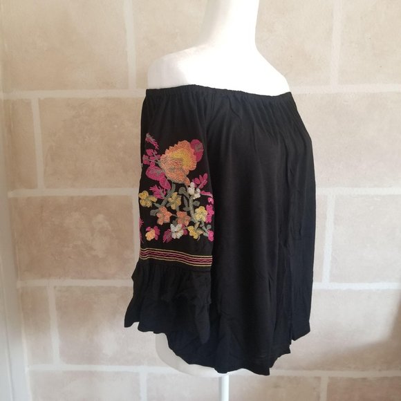 Altar’d State Off The Shoulder Black Top Blouse - Picture 1 of 12